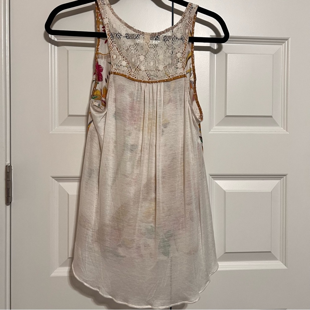 Anthropologie Tiny Floral Tank Top - White and Multicolor - Picture 5 of 6